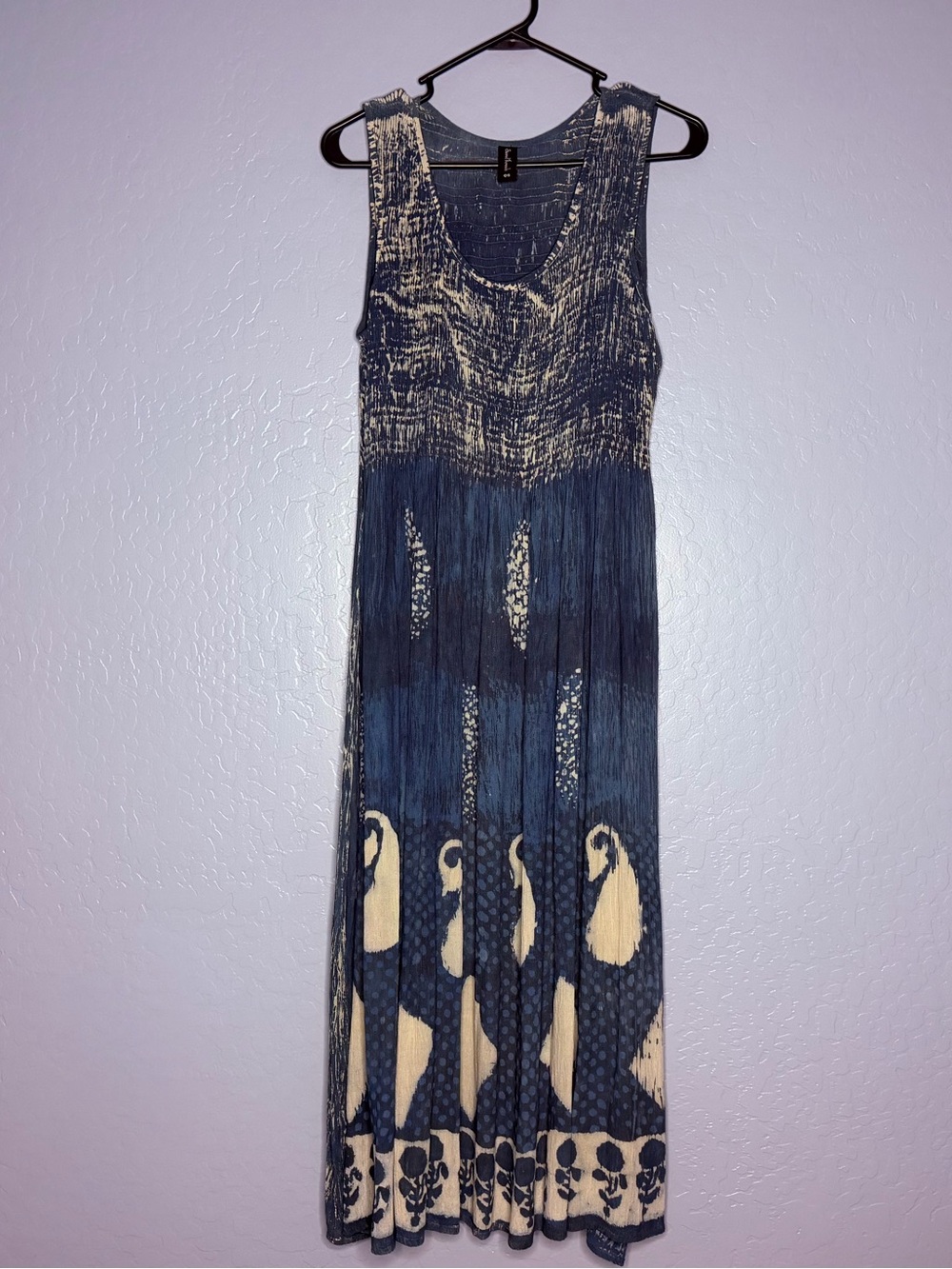 Sacred Threads Blue & Cream Boho Maxi Dress